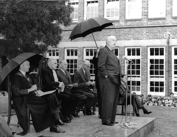 The Prime Minister R G Menzies Opening the Sir Arthur Coles Science Building, 1964.
